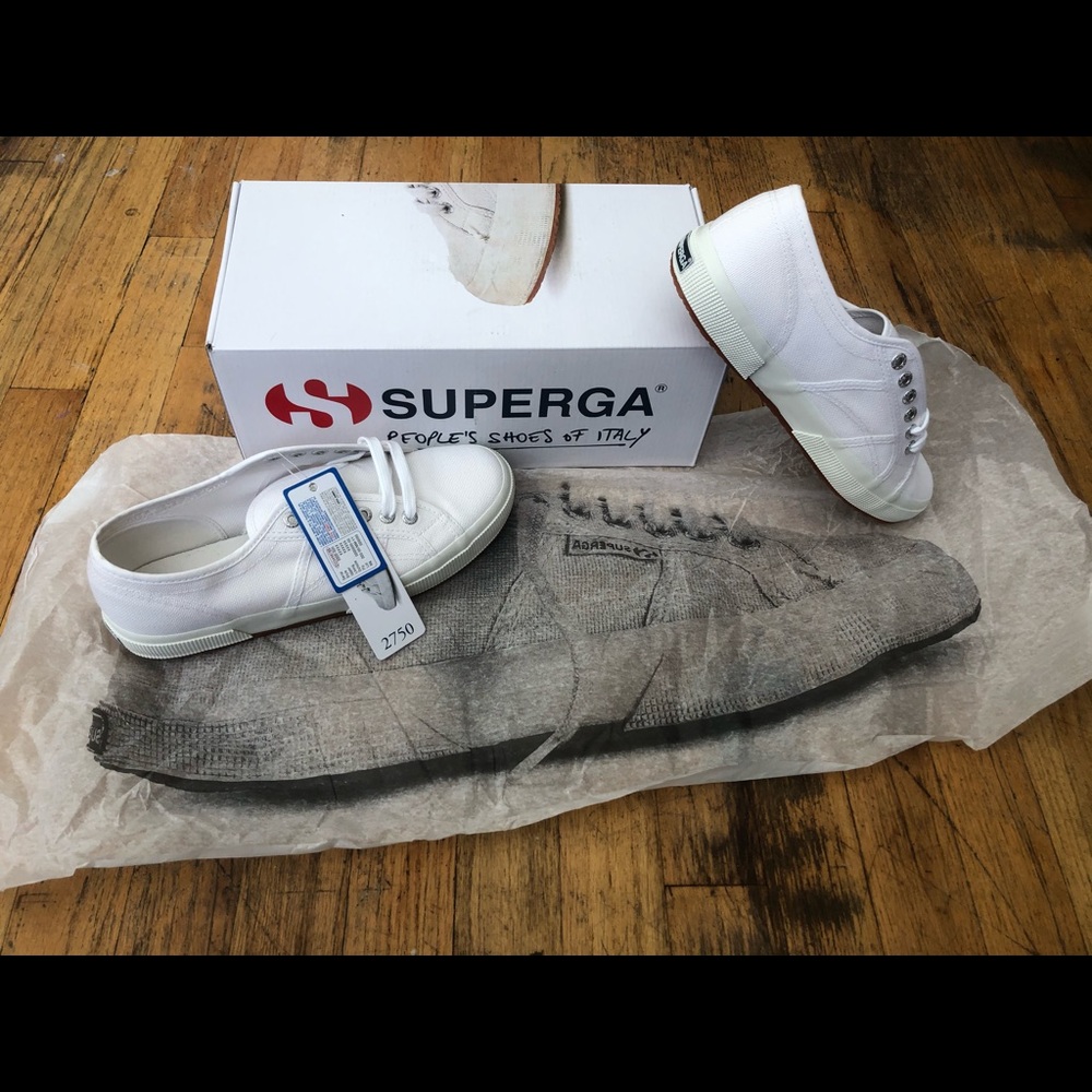 Brand new unworn white Supergas!